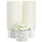 50 Pack Paper Ice Cream Cups for Frozen Yogurt, Disposable Dessert Bowls with Silver Foil Polka Dots (8 oz)